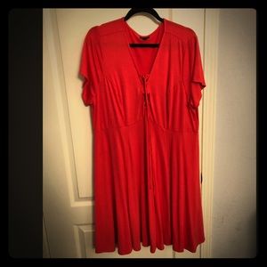 Red Torrid tie front dress size 3 never worn